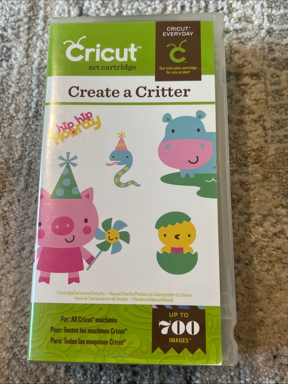 Cricut Create a Critter Art Cartridge - Pink, Blue, Yellow, Green z91